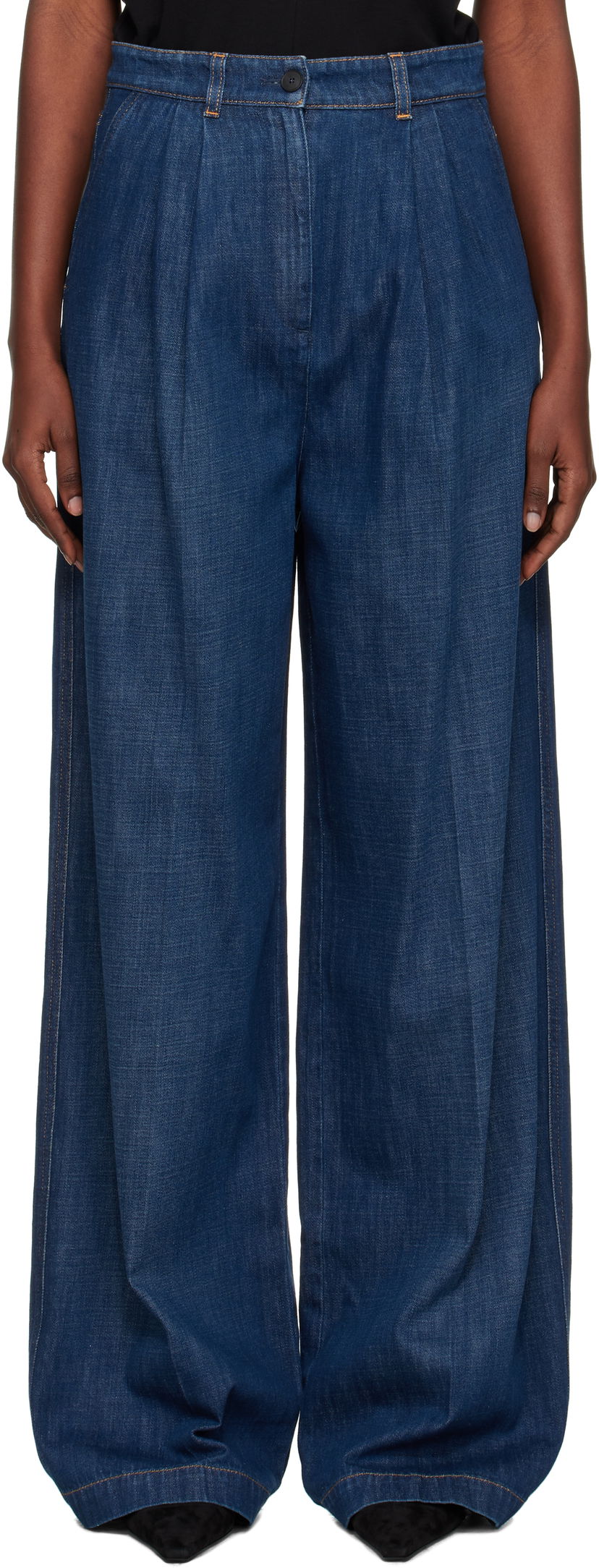 Džínsy LANVIN Lanvin Darted Wide Leg Jeans Modrá | RW-TR0316-D089-E25