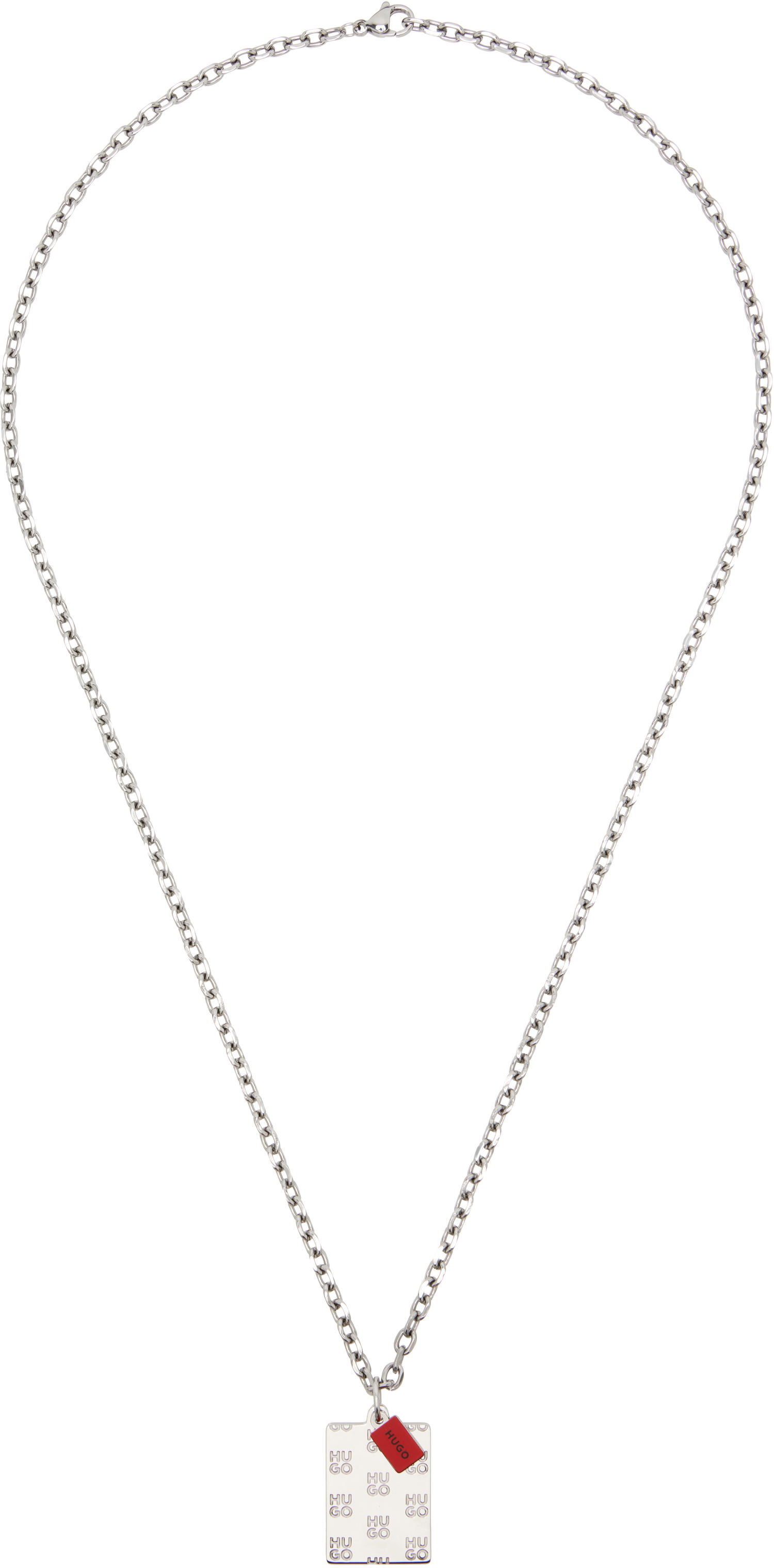 Náhrdelník BOSS Chain Necklace With Square Pendant Metalická | 50536269, 0