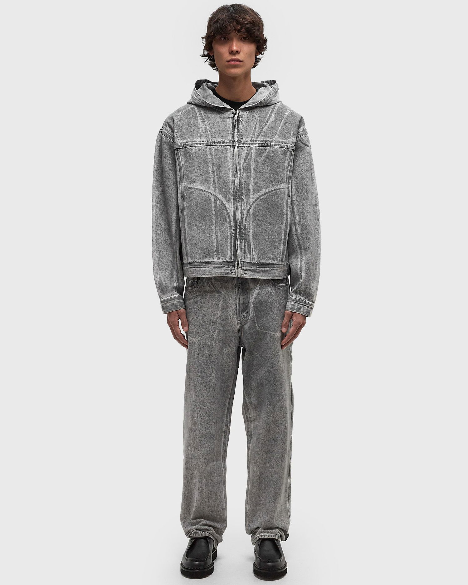 Mikina DAILY PAPER Waxed Denim Jacket Šedá | 2421033, 1