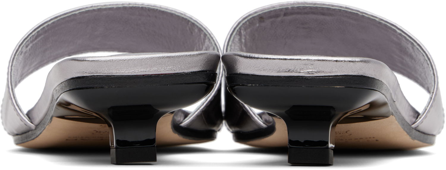 Doplnky BY FAR BY FAR Ceni Eel Embossed Metallic Leather Heeled Sandals Metalická | MWFHO014CL035ME032PL, 1