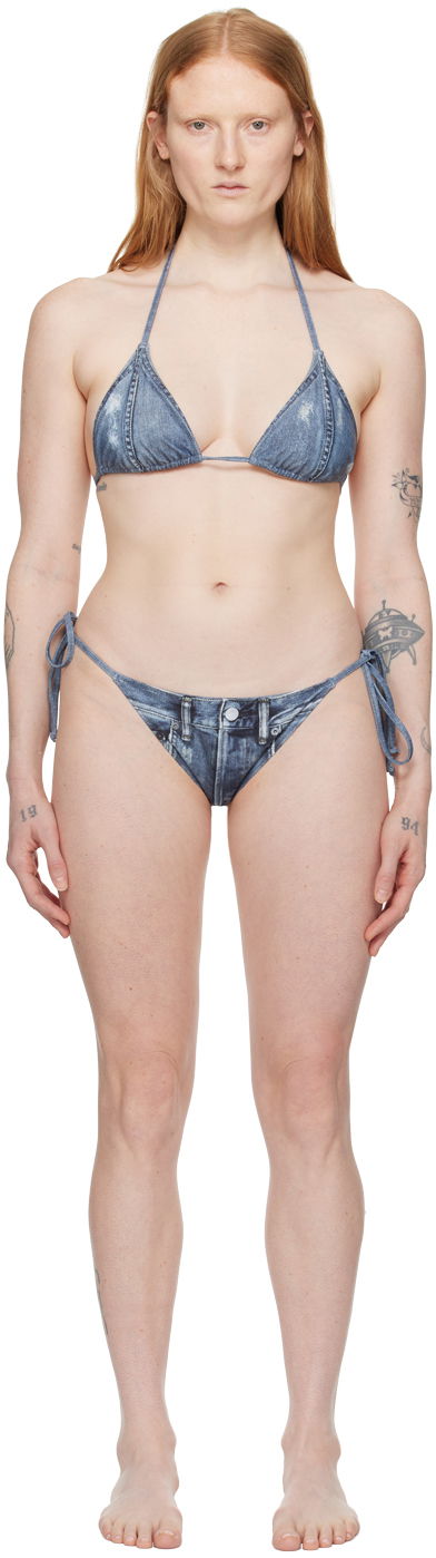 Plavky Acne Studios Trompe-l'œil Bikini Navy | AJ0013-