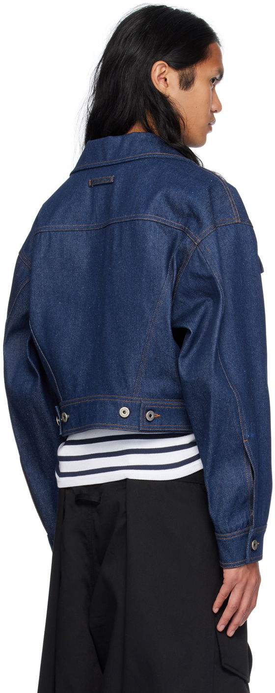 Jean Paul Gaultier Lace-Up Cropped Denim Jacket