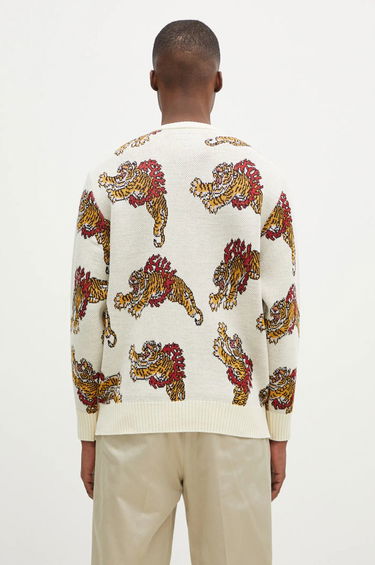 Sveter WACKO MARIA Tiger Knit Cardigan Biela | 24FW.WMK.KN22, 2