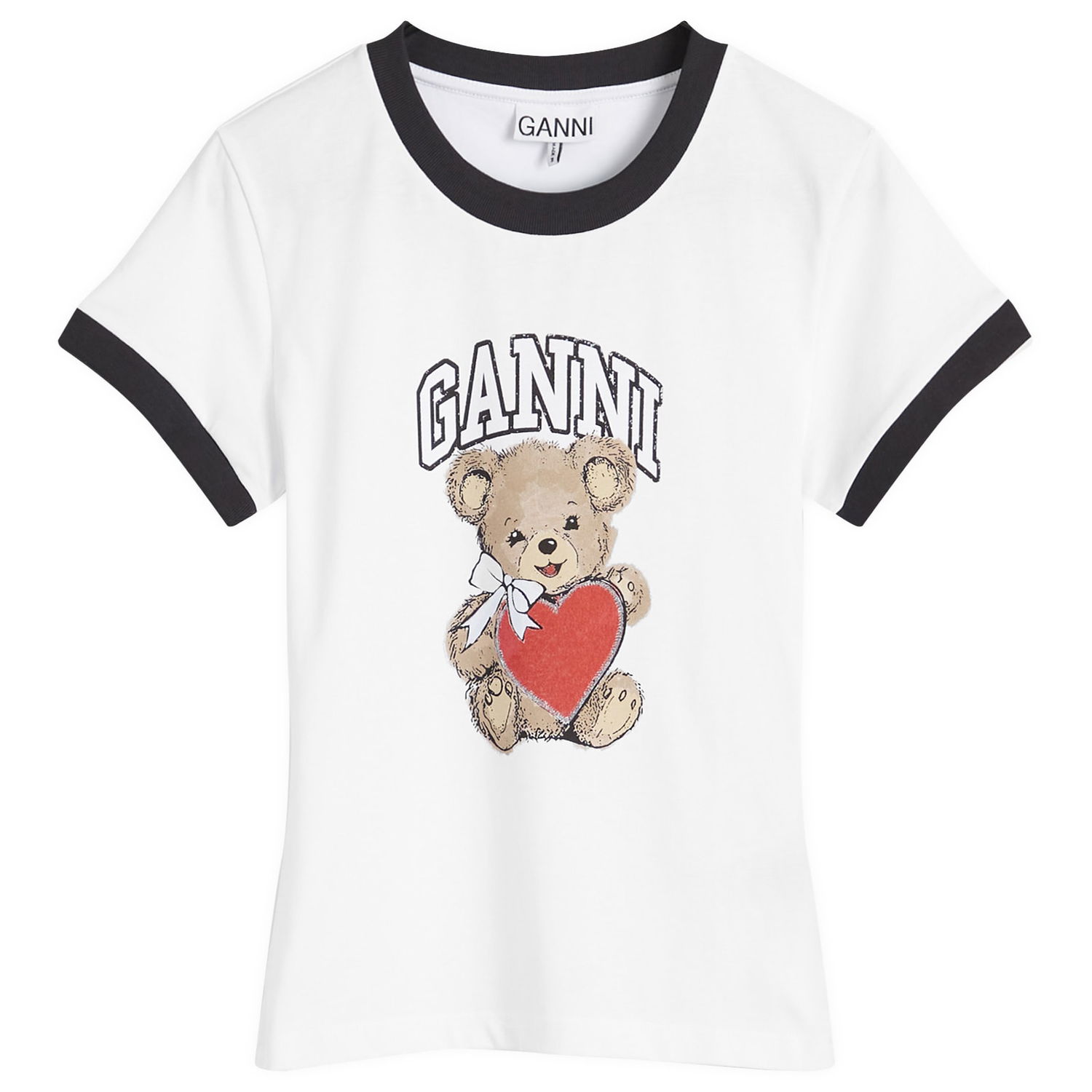Tričko GANNI Bear Baby T-Shirt Bright White Biela | T4061-151, 0