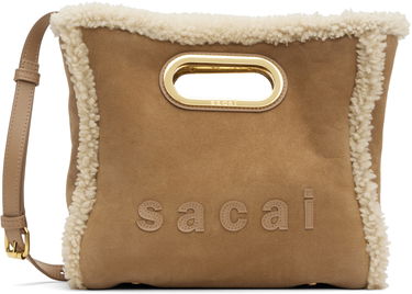 Tote bag sacai Shearling Small Shopper Bag Hnedá | S156-01, 0