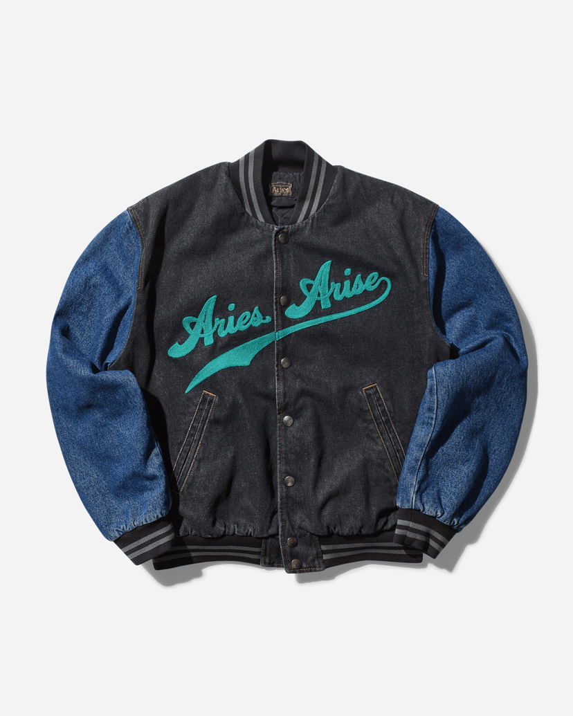 Bomber bunda Aries Varsity Denim Jacket Čierna | AR7030302 MLT