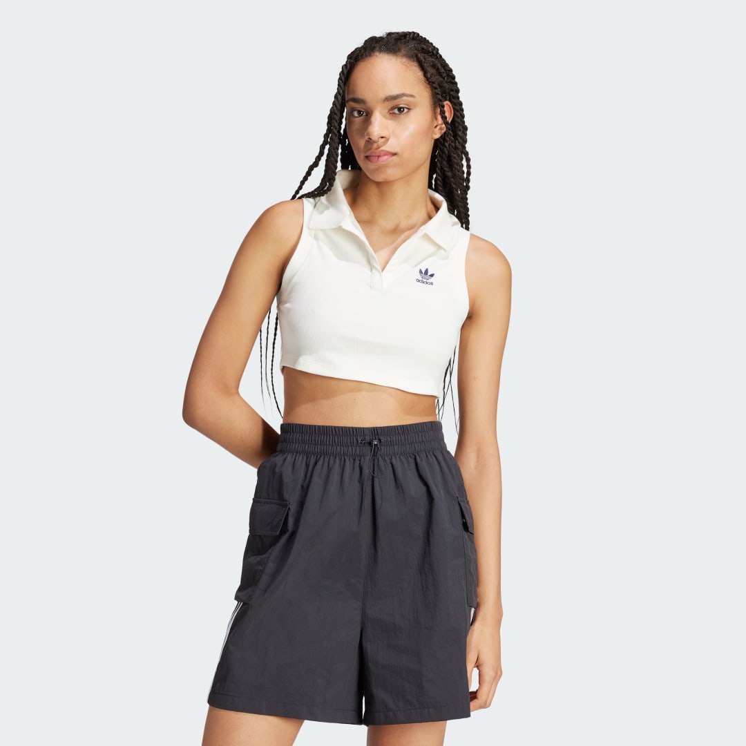 Crop Top adidas Originals Top Premium Originals Rib Biela | IT9858, 0