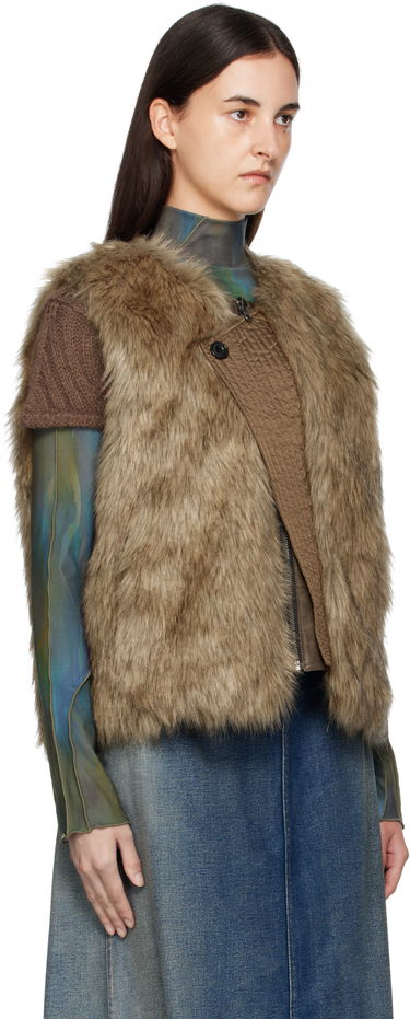 Vesta Andersson Bell Andersson Bell Reversible Faux-Leather & Faux-Fur Vest Hnedá | awa722u, 4