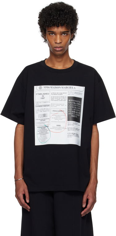 Tričko Maison Margiela MM6 Newspaper Print T-Shirt Čierna | SH0GC0043 S24312, 0