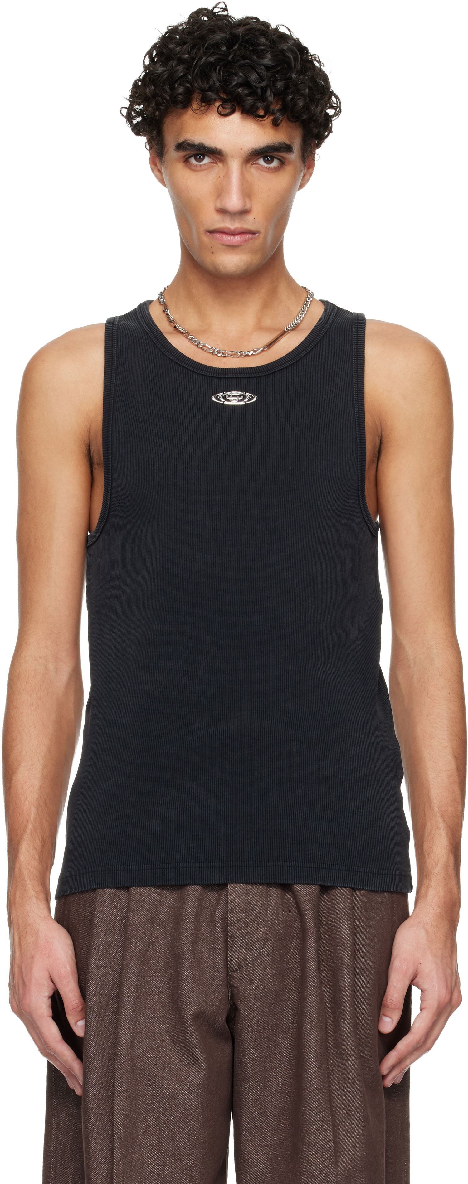 Tielko Casablanca Faded Ribbed Tank Top Čierna | M-SP26-JTS-057-01, 0