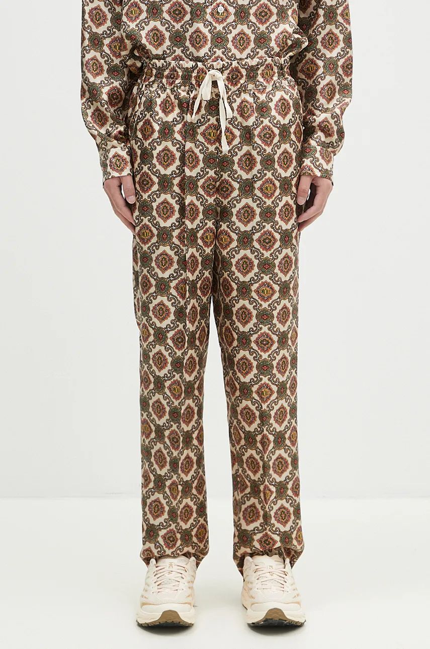 Nohavice Drôle de Monsieur Le Pantalon Renzo Silk Straight-Leg Trousers Béžová | E.BP152.SE006.BG, 0