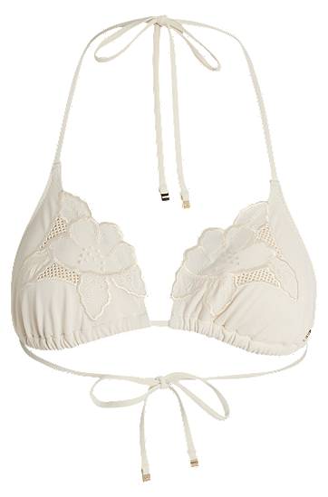 Plavky BOSS Embroidered Bikini Top Biela | 50540554, 0