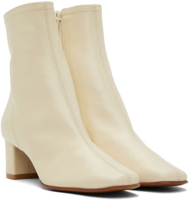 Tenisky a topánky BY FAR BY FAR Sofia Leather Block Heel Ankle Boots Béžová | 16603-05-SWHTL, 3