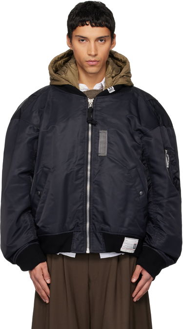 Bomber bunda Maison MIHARA YASUHIRO Maison MIHARA YASUHIRO Extended Placket Hood Flight Jacket Čierna | A15BL062, 0