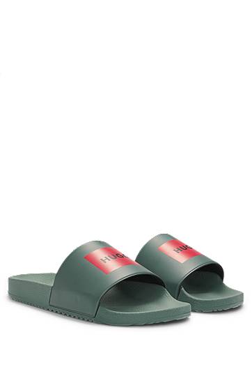 Oblečenie a doplnky BOSS Hugo Slides with Logo Label Zelené | 50522525