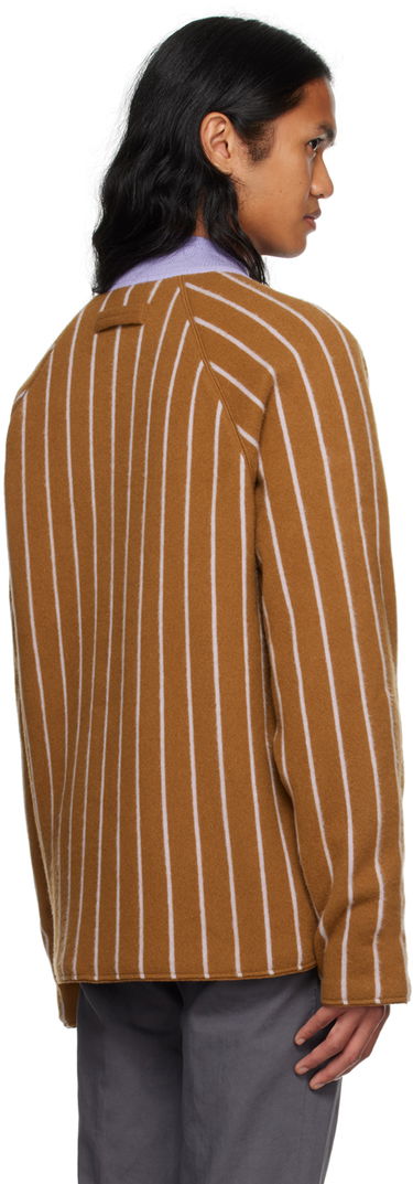 Bomber bunda ZEGNA The Elder Statesman x ZEGNA Striped Bomber Jacket Hnedá | TCK6GA6-BSL, 2
