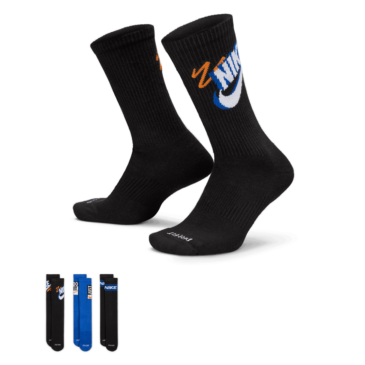 Ponožky Nike Everyday Plus Mid-High Socks (3 Pairs) Čierna | HJ9339-902, 0