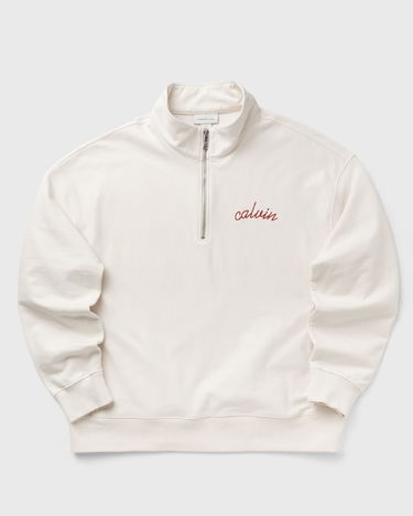 Mikina CALVIN KLEIN Calvin Klein Jeans Half-Zip Sweatshirt Biela | LV04RC227GYAS, 1