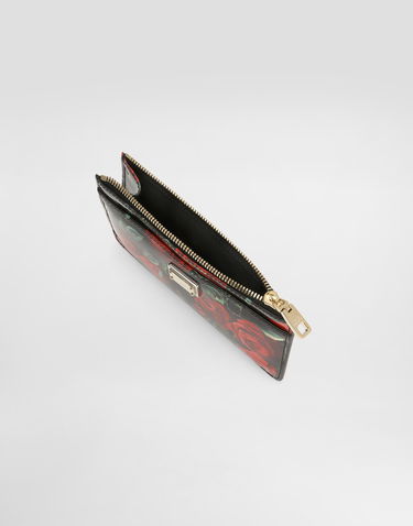 Peňaženka Dolce & Gabbana Dolce & Gabbana Rose Print Polished Calfskin Card Holder Čierna | BI1261A6O23HN5KQ, 3