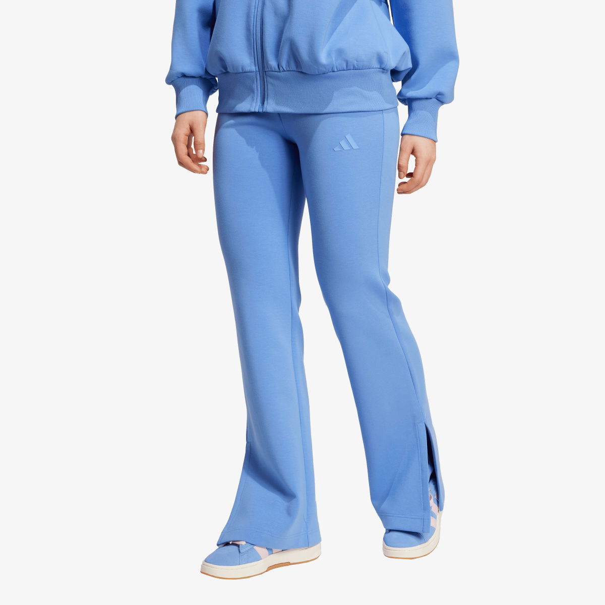 Nohavice adidas Performance ALL SZN Soft Lux Flared Pants Modrá | JV9881, 1