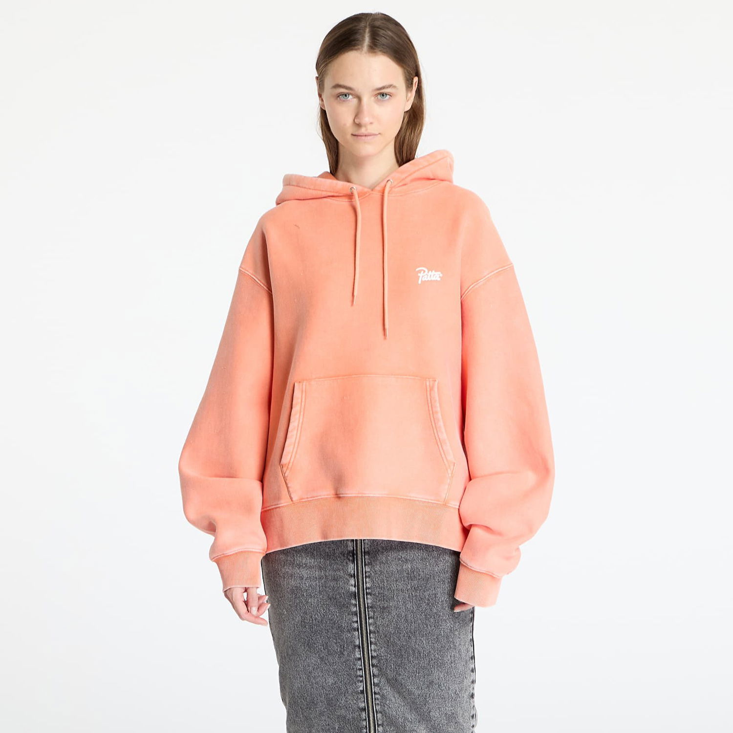 Mikina Patta Patta Classic Washed Hoodie Oranžová | POC-BS25-2050-329-0001-187, 0