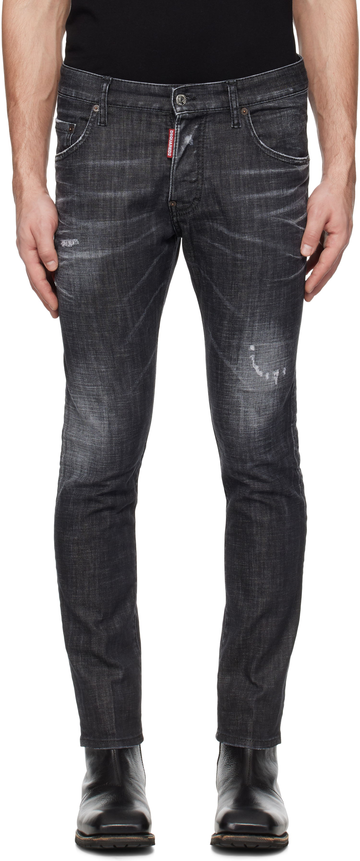 Džínsy DSQUARED2 Dsquared2 Easy Wash Skater Jeans Čierna | S74LB1617_S30357, 0