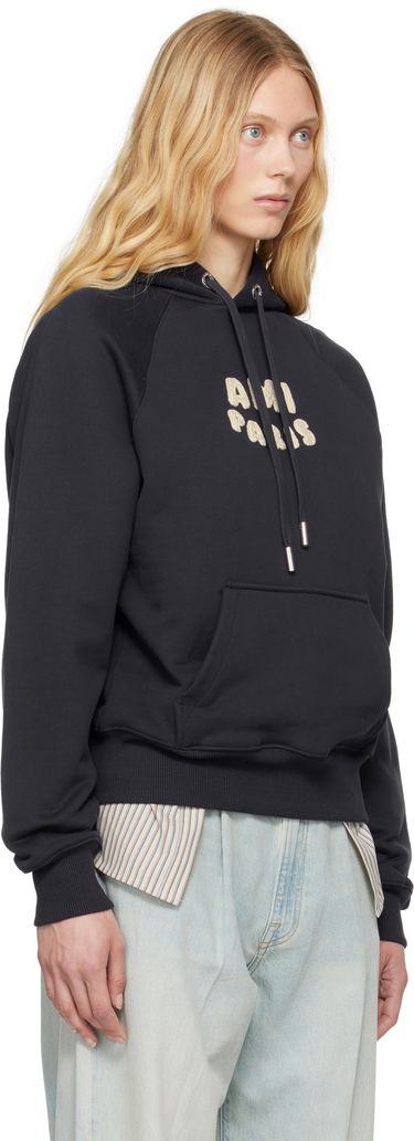 Mikina AMI AMI Paris Patch Cotton Hoodie Navy | USW275.747, 1
