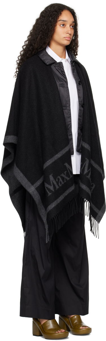 Šál Max Mara Max Mara Jacquard Wool Fringe Poncho Hnedá | 2424736051600, 3