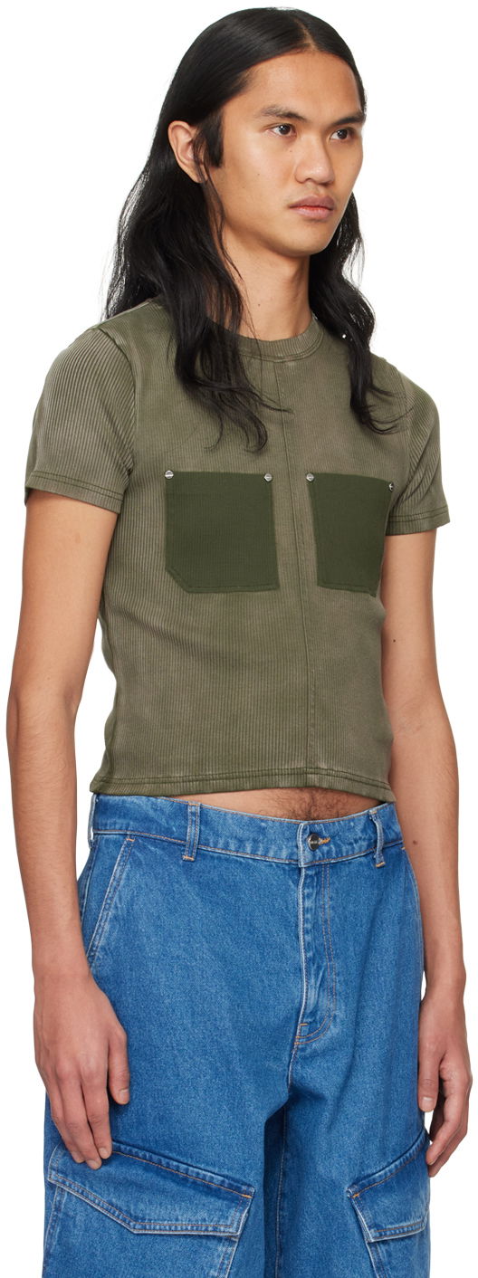 Tričko Dion Lee Sprayed Shrunken Rivet T-Shirt Zelené | C3168PS24, 1