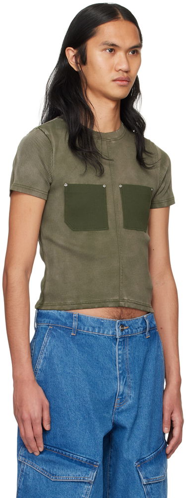 Tričko Dion Lee Sprayed Shrunken Rivet T-Shirt Zelené | C3168PS24, 1