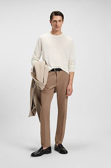 Sveter BOSS Regular-fit cashmere sweater Biela | 50500698, 1