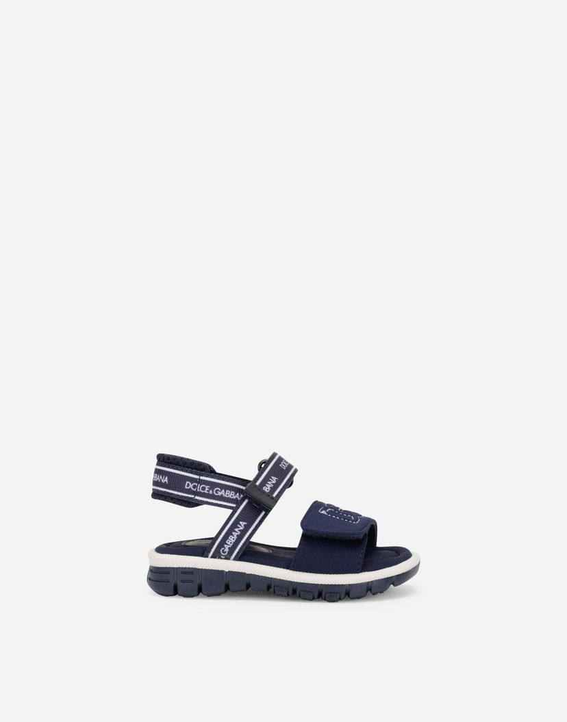 Tenisky a topánky Dolce & Gabbana Technical Fabric Sandals With DG Logo For First Steps Navy | DL0068AY2338D600