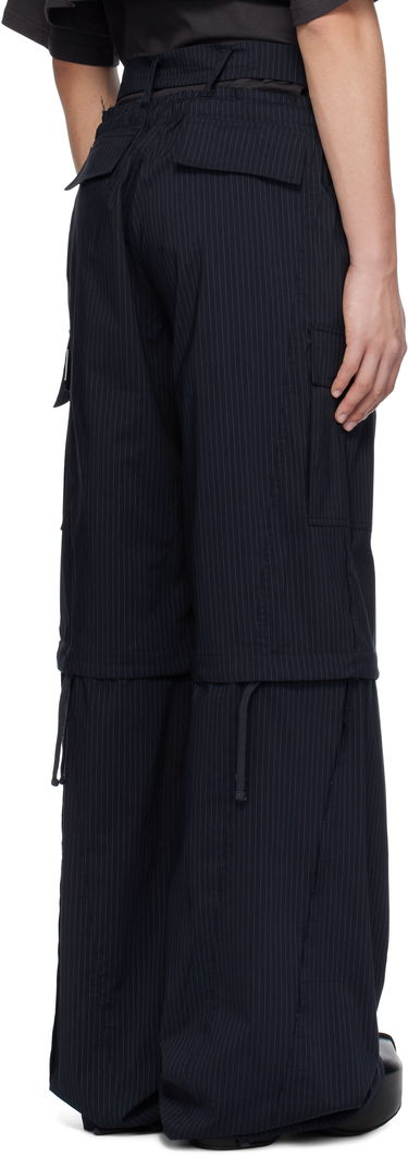 Cargo nohavice Ottolinger Ottolinger Baggy Cargo Pinstripe Pants Čierna | 106-200106-02, 2