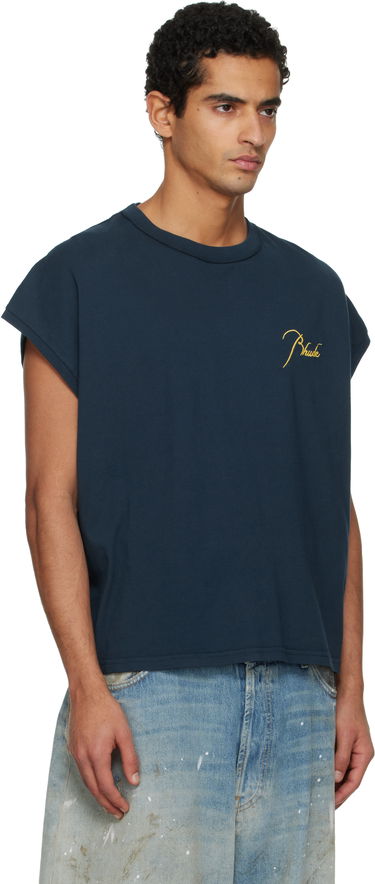 Tričko Rhude Classique Cutoff Sleeve T-shirt Navy | RHPF25TA01012, 1