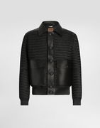 Dolce & Gabbana Raffia Mesh and Leather Jacket