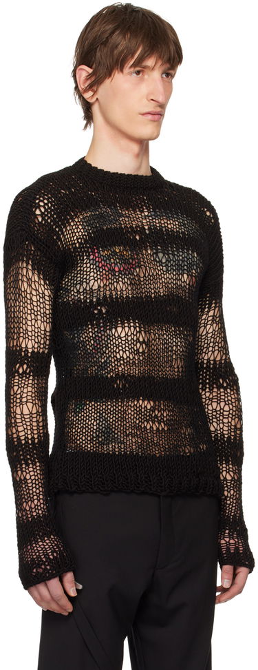 Sveter HELIOT EMIL Open Knit Sweater Čierna | HE_M_07_039_BLK01, 1