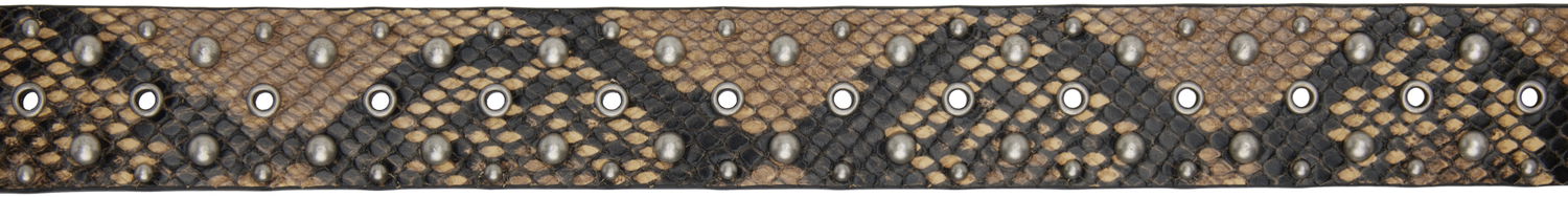Opasok Dries Van Noten Dries Van Noten Studded & Eyelet Leather Belt Hnedá | 251-011400-359, 1