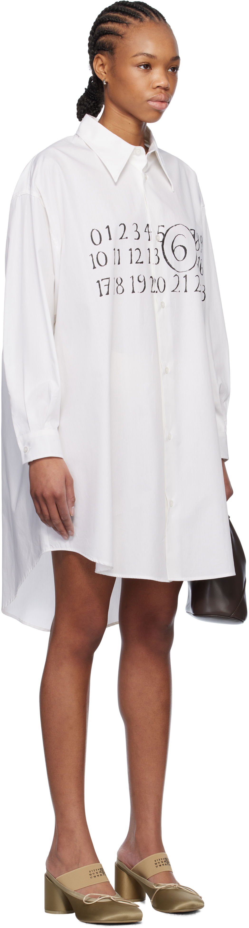 Košeľa Maison Margiela MM6 Maison Margiela Logo Poplin Shirt Minidress Biela | S52CT0787 M35152, 1