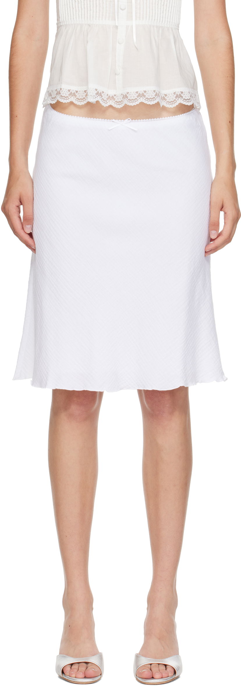 Sukňa GUIZIO Guizio Paloma Midi Skirt Biela | P25338W157