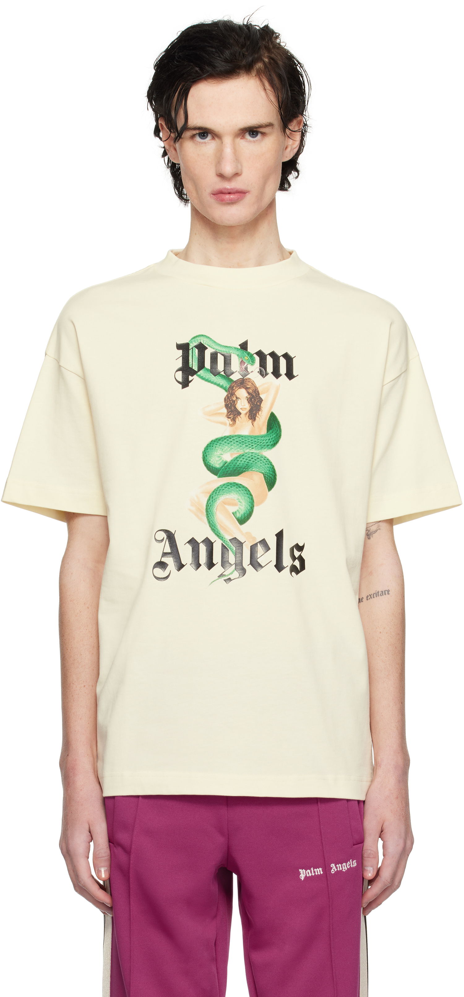 Tričko Palm Angels Pin Up Graphic Print T-Shirt Žltá | PMAA001S25JER0070B10, 0