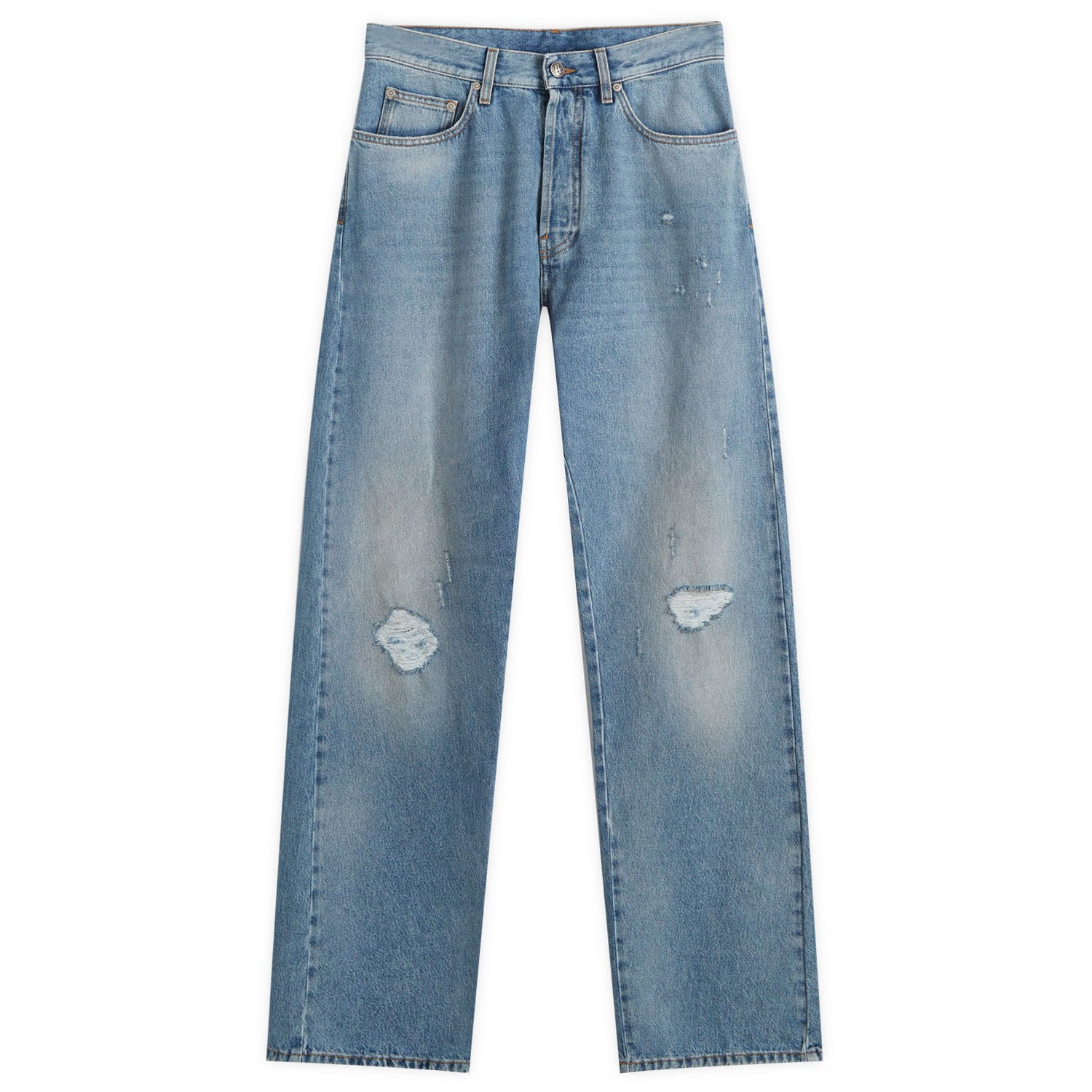 Džínsy Palm Angels Monogram Loose Fit Jeans Modrá | PMYA044F24DEN0010503, 0