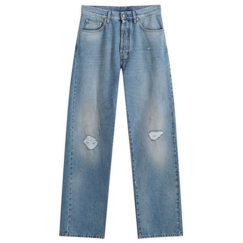 Džínsy Palm Angels Monogram Loose Fit Jeans Modrá | PMYA044F24DEN0010503