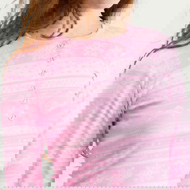 Pyžamo SKIMS Plush Pointelle Bow Fairisle Henley & Short Set Ružová | ST-SST-10867W-BBW, 5