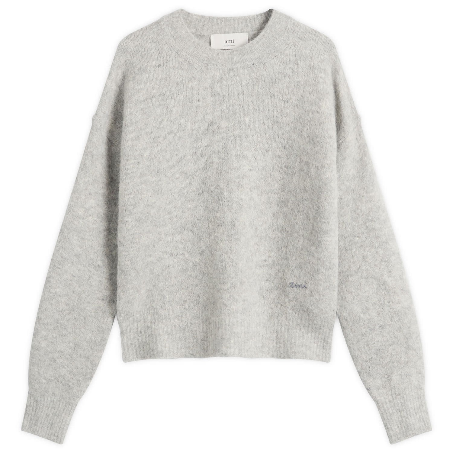 Sveter AMI Men's Wool And Alpaca Knit Crew Neck Jumper, Size Large Šedá | H25HKS824-KN0021-050H25, 1
