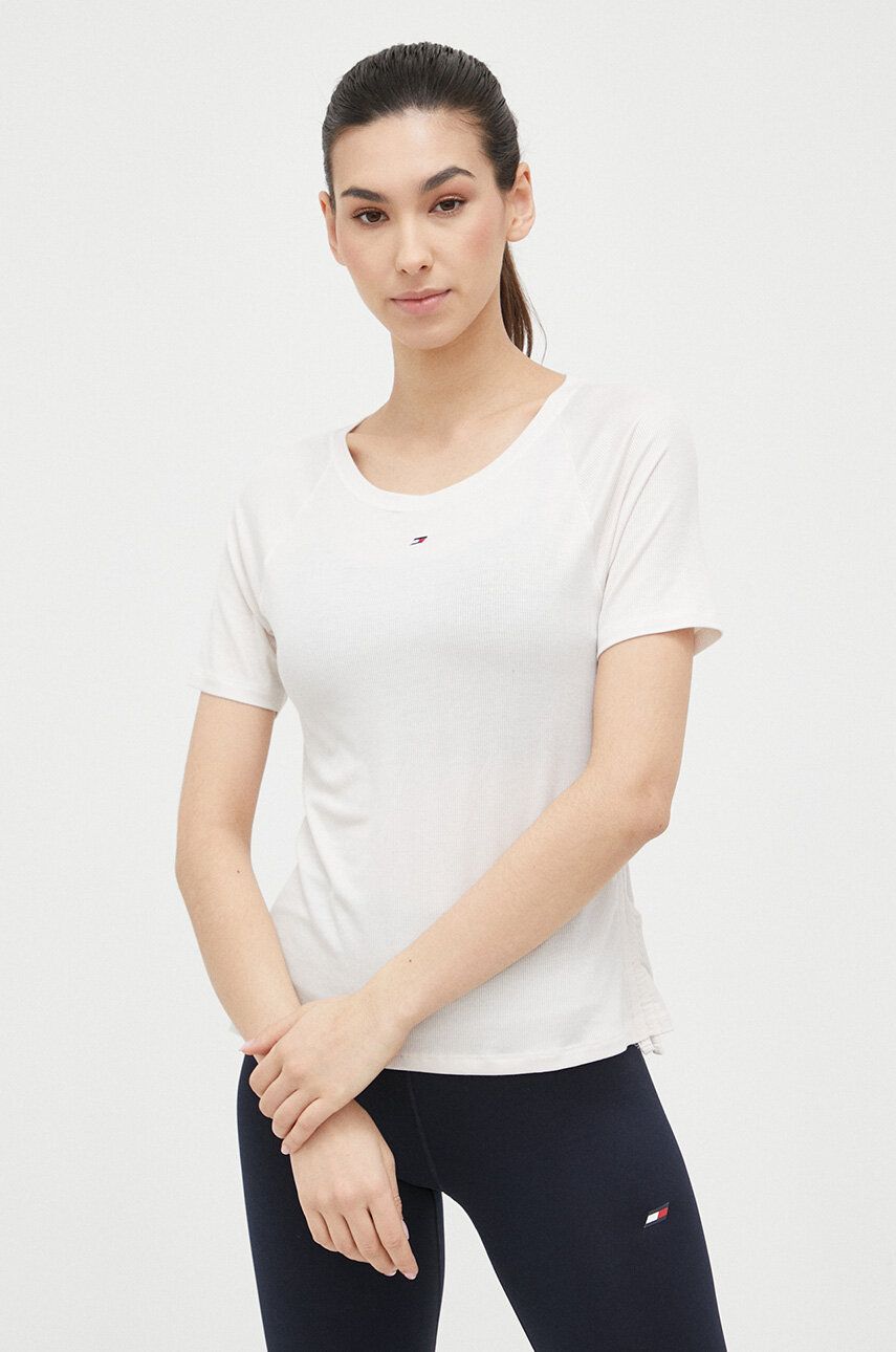 Tričko Tommy Hilfiger T-Shirt Sport Moisture Wicking Rib Biela | S10S101677.PPYX, 0