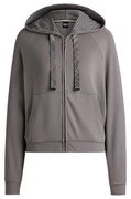 BOSS Interlock Zip-Up Hoodie with Monogram Details