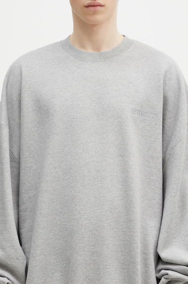 Mikina VETEMENTS Embroidered Logo Oversized Sweatshirt Šedá | UA66CW640G, 3