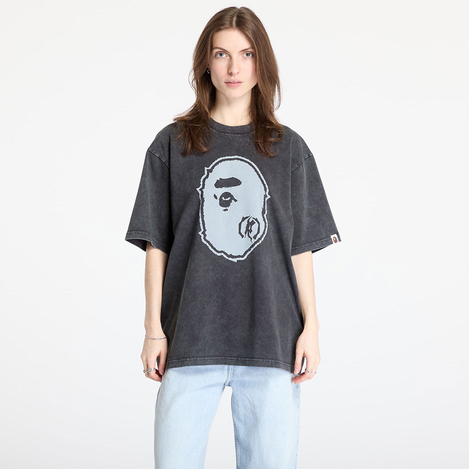 Tričko BAPE A BATHING APE Garment Dye Ape Head Relaxed Fit Tee Čierna | 001CSL301342MBLK, 0