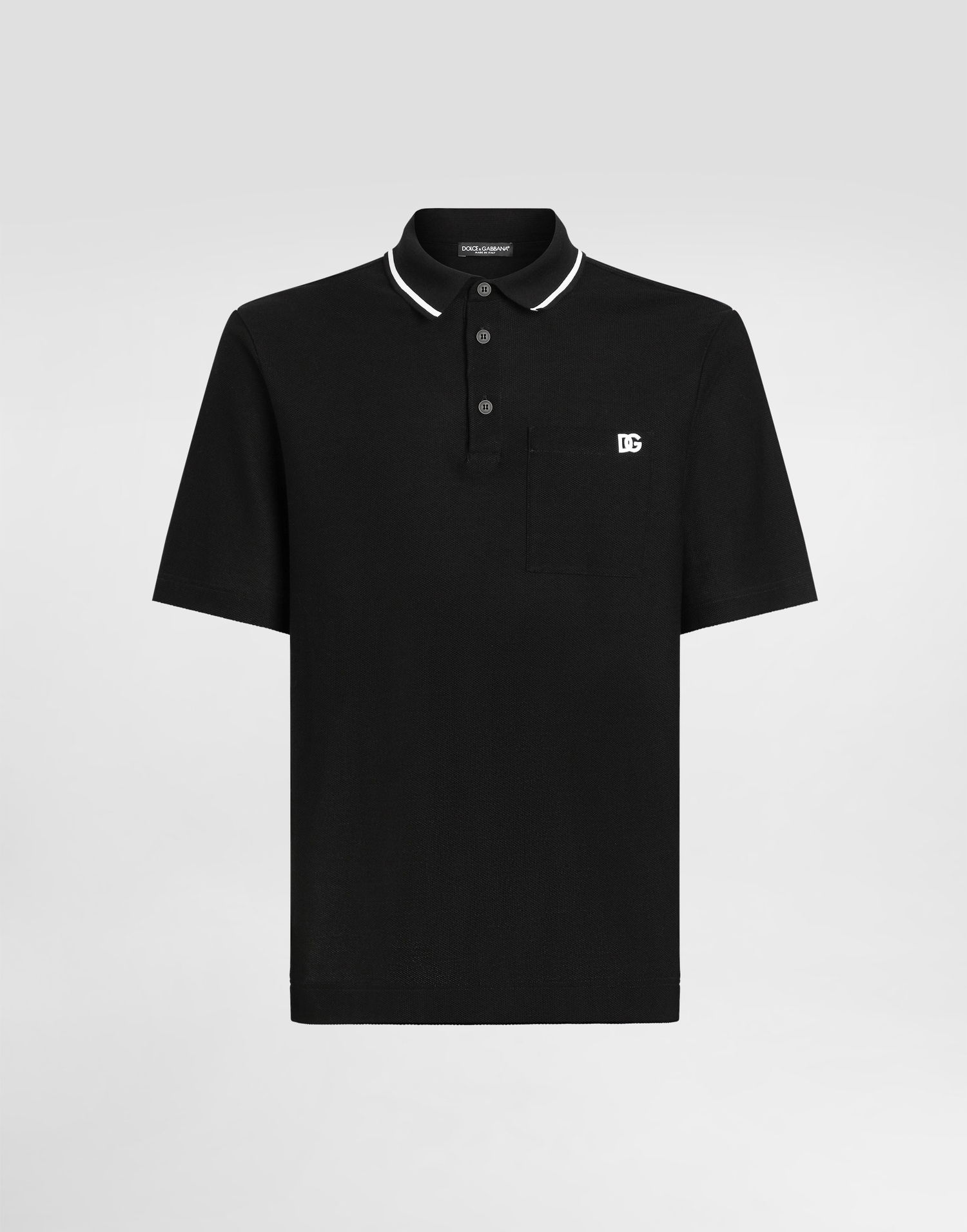 Polo tričko Dolce & Gabbana Dolce & Gabbana Cotton Piqué Polo Shirt with Pocket Čierna | G8SN2ZHU7UTN0000, 0