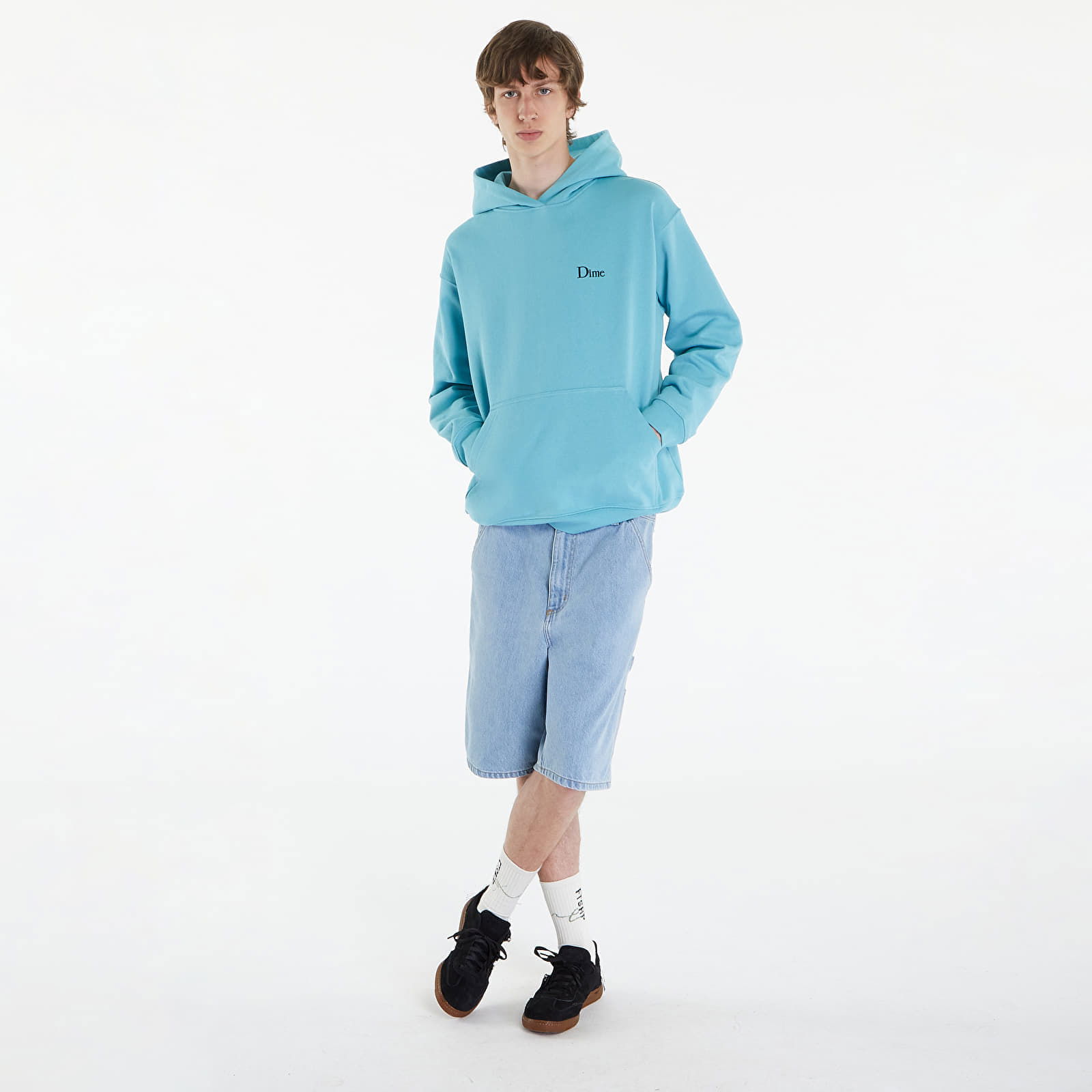 Classic Small Logo Hoodie Ocean Blue